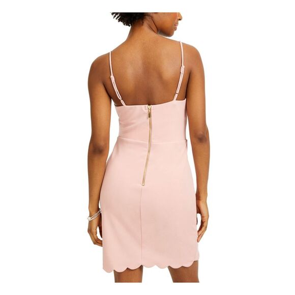 NWT B DARLIN Womens Pink Spaghetti Strap Sheath Dress 9\10 - Picture 2 of 5